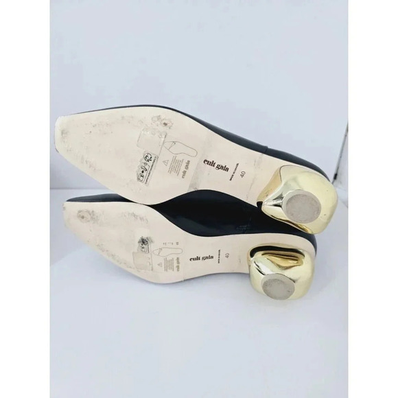 Cult Gaia Mari Black Leather Pointed Square Toe Bootie Knob Ankle Boots 40 10 - Picture 8 of 12